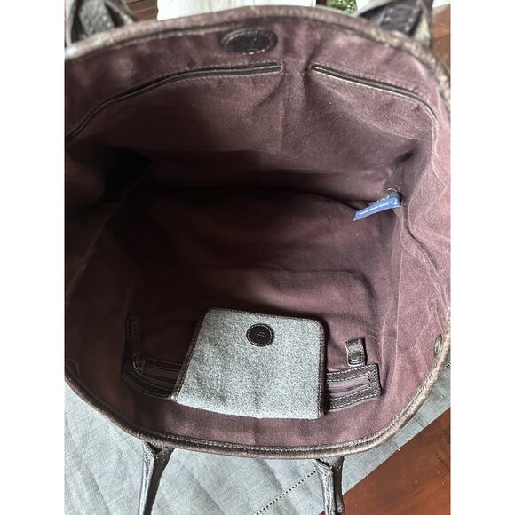 Banana Republic Chatham XL Leather Tote Shopper Purse Overnight Nomad Bag gray - Picture 13 of 16